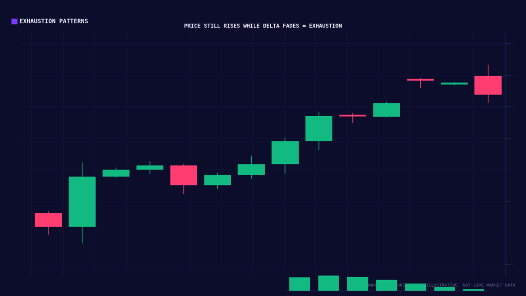Diagram illustrating an exhaustion pattern — SmartFlow Futures