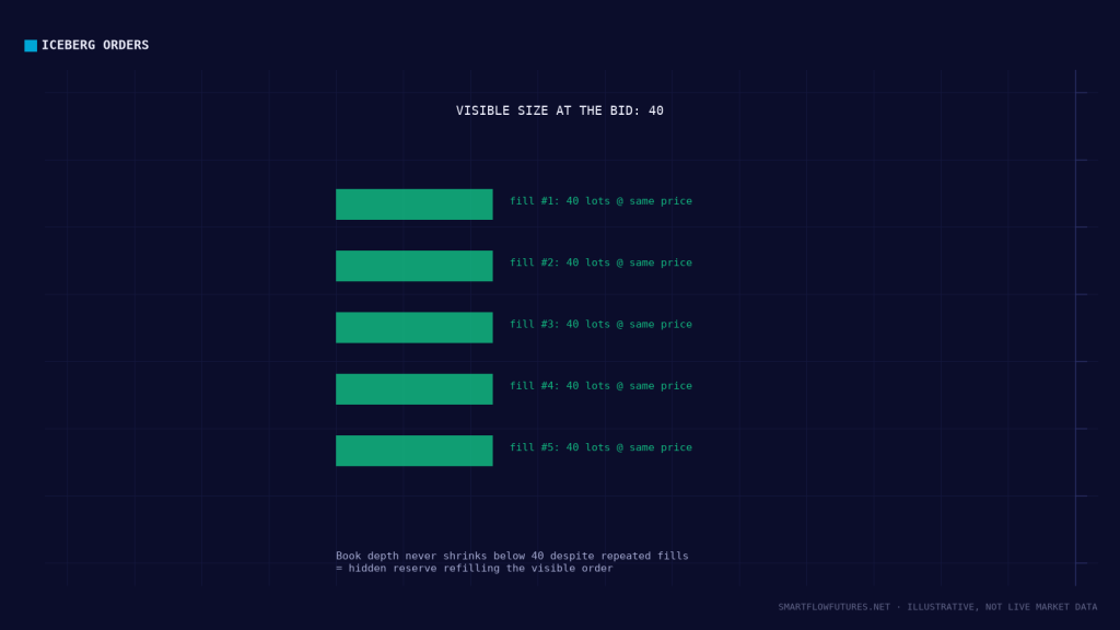 Diagram illustrating an iceberg order — SmartFlow Futures