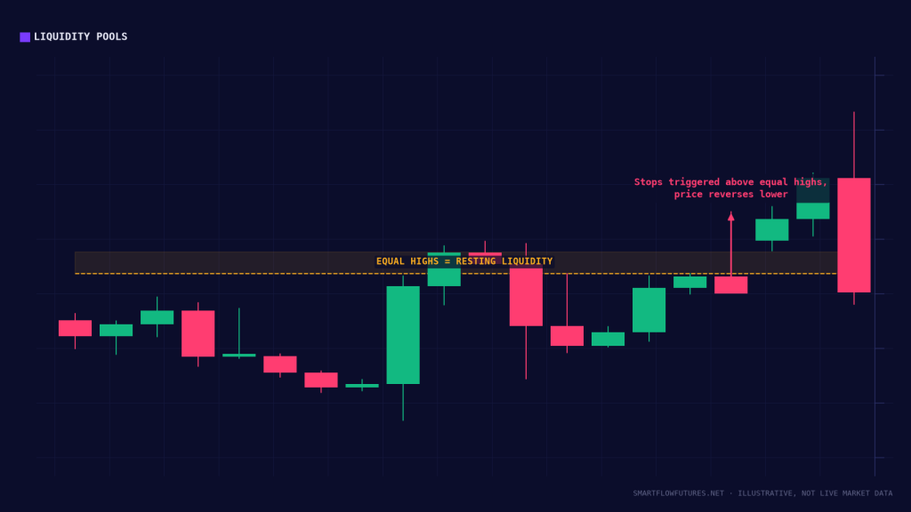Diagram illustrating resting liquidity pools — SmartFlow Futures