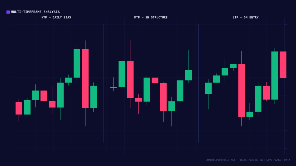 Diagram illustrating multi-timeframe analysis — SmartFlow Futures