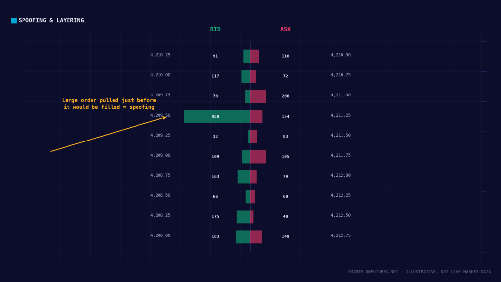 Diagram illustrating the depth-of-market ladder — SmartFlow Futures