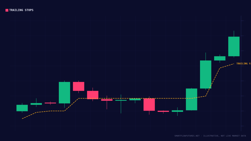 Diagram illustrating a trailing stop — SmartFlow Futures