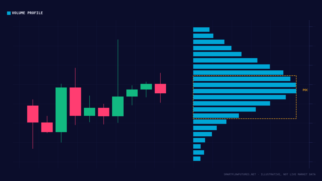 Diagram illustrating a volume profile — SmartFlow Futures